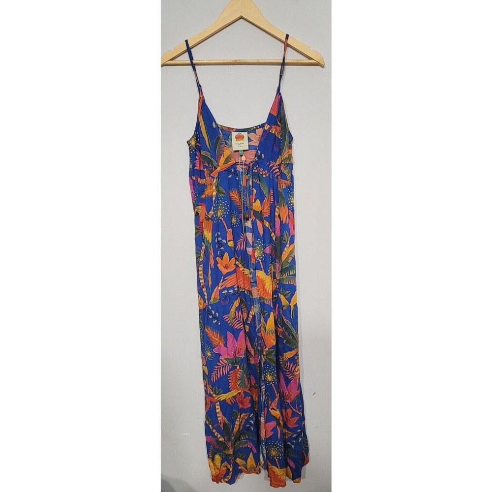 FARM Rio Blue Tropical Floral Swim Coverup